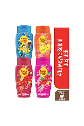 Chupa Chups Banyo Ve Duş Jeli 4lü Meyve Şöleni Paketi 4x300ml Şeker