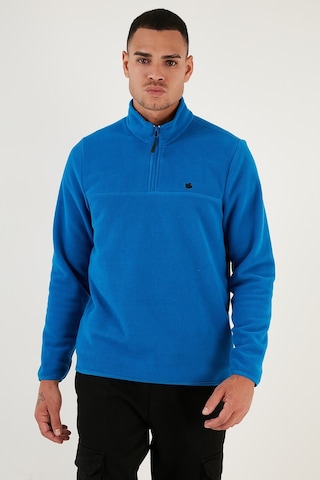 Buratti Slim Fit Anti-Pilling Tüylenme Yapmayan Bato Yaka Kışlık Şardonlu Erkek Polar 5906001 Saks