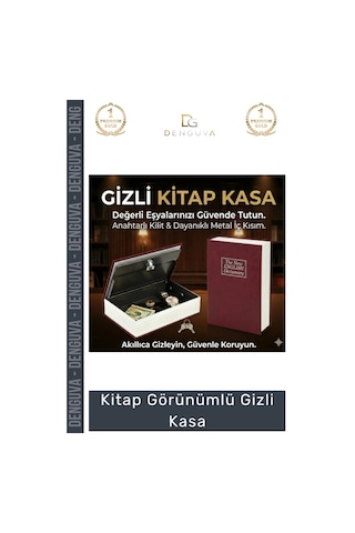 Gizlikasa Sözlük Tasarımlı Metal İç Hazneli Güvenli Kilitli Küçük Boy Kitap Görünümlü Gizli Kasa