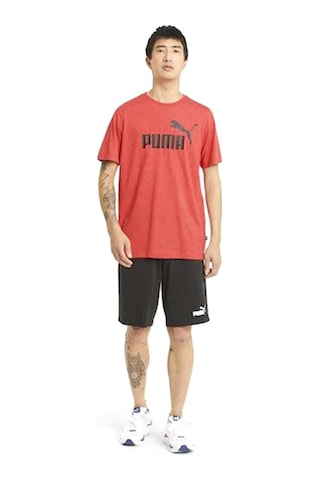 Puma Ess Heather Tee Erkek Kırmızı T-Shirt - 58673611 Çok Renkli