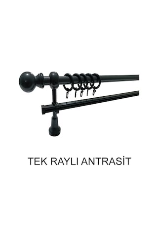 Perdemix Klasik Ahşap Rustik Perde Askısı Tek Raylı 28 Mm