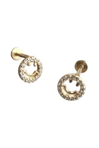 Sb Takı Tragus Piercing Taşlı Çengelli Iğne 316l Cerrahi Çelik 1.2mm Kalınlık 8mm Boy Altın Renk Genel