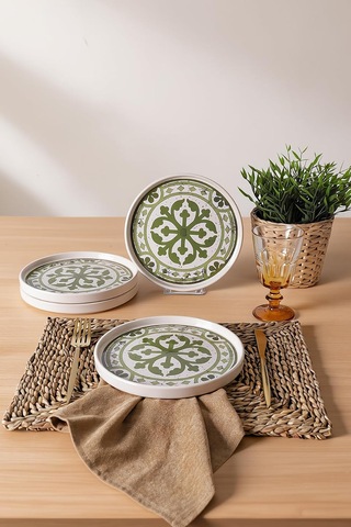 Lexroo Timeless Green Stackable Pasta Tabağı 21 Cm 4 Adet 21974 Çok Renkli