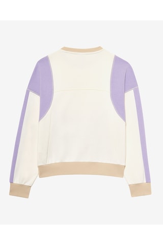 Skechers W Diagonal Lw Fleece Crew Neck Sweatshirt Kadın Off White Sweatshirt S2510045-102 Off White