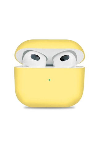 Wozlo Apple Uyumlu AirPods 3 Koruyucu Kılıf - 3. Nesil Silikon Kulaklık Koruma Kılıfı - Sarı