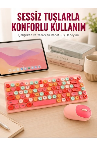 Mey İthalat Retro Tarz Bluetooth 5.1 Klavye Win/osx/android/ios Uyumlu Yeni Nesil Diğer