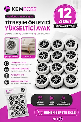 12 Li Titreşim Önleyici Mobilya Yükseltici Ayak Çamaşır Makinesi, Buzdolabı Ve Koltuk Altı Kaymaz Stand Açık Gri