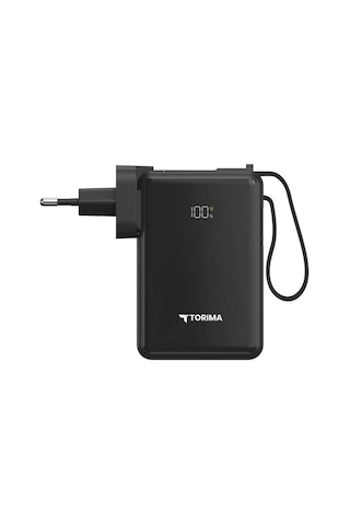 Torima TRM-1017 10000 mAh Hızlı Şarj Dijital Göstergeli Powerbank Siyah
