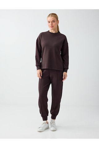 Jimmy Key Acı Kahve Rahat Kesim Bisiklet Yaka Modal Sweatshirt 6ww238605803 Kahverengi