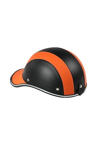 Yulong Geeksen Moda Yarım Yüz Motosiklet Kaskı - Güneşlikli Turuncu