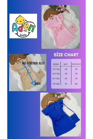 Aden Kids Kız Çocuk Bej Fırfırlı Elbise Ve Çanta Seti