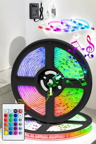 Led Işık 5 Metre Şerit Led Rgb Işıklı Çok Renkli