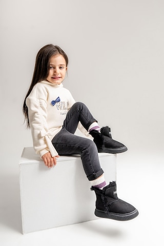 Mnpc Kız Çocuk Siyah Hakiki Deri Hakiki Kürklü Suya Dayanıklı Bot 25k3b110482 Siyah