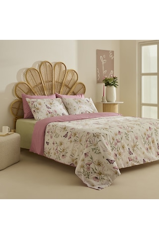 Sarah Anderson Butterflora Çift Kişilik Nevresim Takımı Somon SOMON