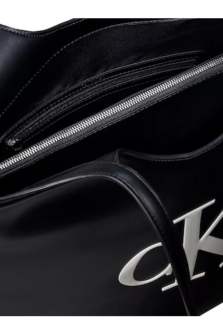 Calvin Klein Kadın Marka Logolu Düz Deri Kısa Askılı Siyah Çanta-15889