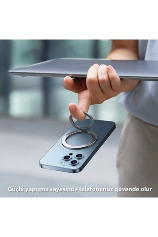 Neevoyu Baseus Metalik Çırak Mıknatıslı Telefon Tutucu: Katlanabilir, Masüstü, İnce Tasarım, Gümüş Rengi - Mıknatıs Levha Ve Hizalama Kartı Dahil