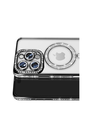 İphone 16 Pro Max Kılıf Joke Simli Magneticsafe Kılıf - Siyah Renk