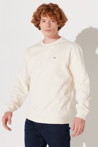 Lee Regular Fit Normal Kesim %100 Pamuk Bisiklet Yaka Şardonlu Kırık Beyaz Sweatshirt L81ıry102 Beyaz