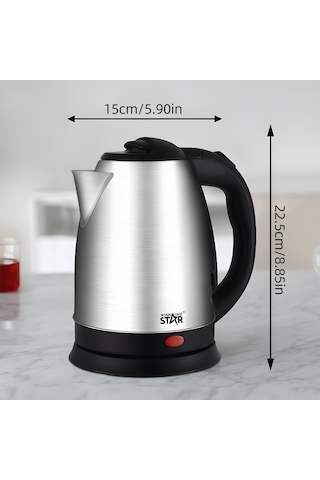 Padalink Stahl Elektrik Su Kaynatıcı 1.8l 1500w Hızlı Kaynatma - Isı Kontrolü, Kuru Kaynama Koruma, Ev Kullanıma Uygun, Gümüş Siyah, 220v Avrupa Şarjı Çok Renkli