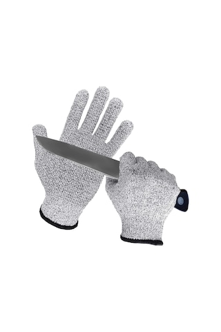 Ccgloball 3 Çift Kesilmez Eldiven, Şeffaf Silikon, Kaymaz Ve Aşınmaya Dayanıklı, Bahçe Işleri, Mutfak Grim - L