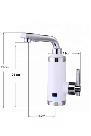 Elektrikli Sıcak Musluk Ani Su Isıtıcı Termal Şofben Musluk Asg5b Beyaz