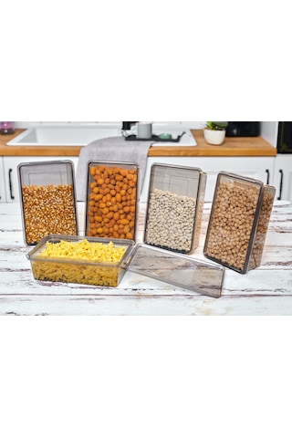 Superpup Dondurucu Mikrodalga Erzak Saklama Kabı Antrasit 10 Adet 1 L 23 x 14 x 8 CM Antrasit