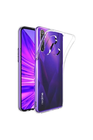Newface - 93 - Realme 5i Kılıf Lüx - Spt-gld - Şeffaf Silikon