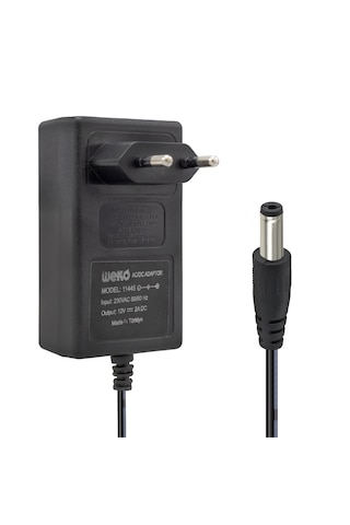 12 Volt - 2 Amper 5.5 2.5 Uçlu Yerli Üretim Plastik Kasa Priz Tipi Adaptör