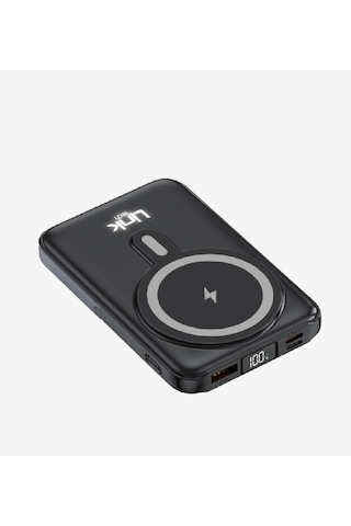 Linktech Powerbank Wf27 - 10.000 Mah Çoklu Kablolu Ve Kablosuz Hızlı Şarjlı Powerbank - Kaliteli Taş Siyah