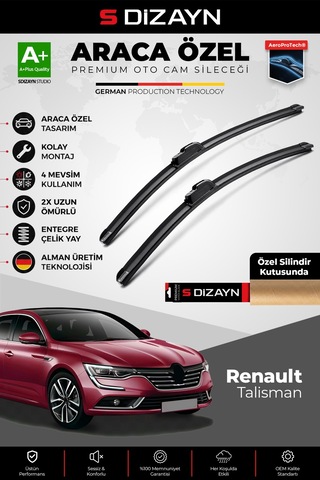 S-dizayn Renault Talisman Ön Cam Silecek Seti 2015 Üzeri Premium Araca Özel 60-45 Cm A+ Kalite