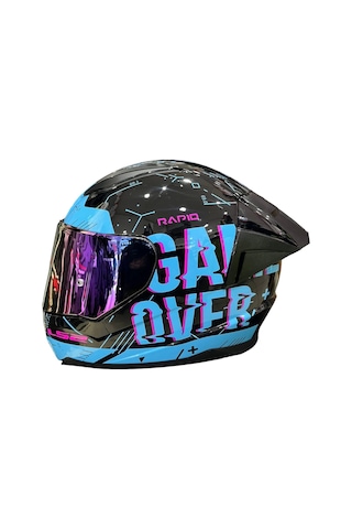 Ls2 Rapid Player Gökkuşağı Cam Kask Mavi - Siyah