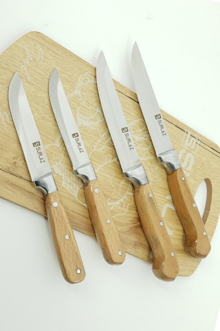 Sürmene Mutfak Bıçak Seti Et Ekmek Sebze Meyve Ahşap