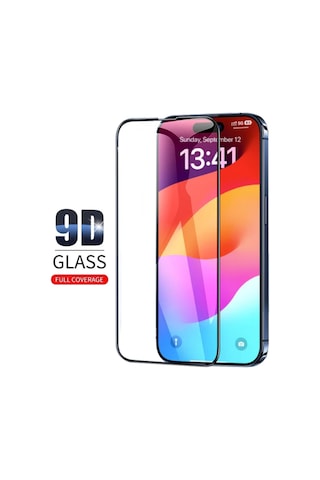 iPhone 17 Pro Max Uyumlu Ekran Koruyucu 9D Kırılmaz Cam -Extra Darbe Koruma -Ekranı Tam Kaplar