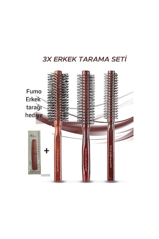 Elsa Professional 007 Serisi 007 Büyük, 007 Ufak, 007 Ince Fön Fırçaları Fumo Profesyonel Erkek Tarağı