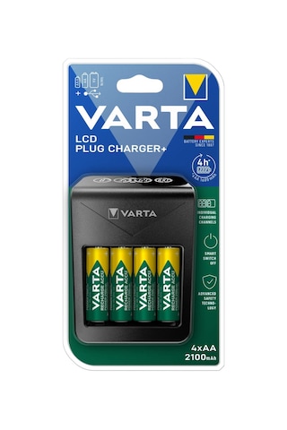 Varta Lcd Plug+ Şarj Cihazı+4x2100 Aa+4x800 Aaa Şarjlı Pil+çanta