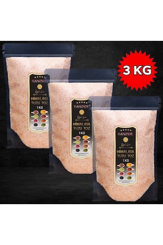 Hanzade Bitkisel Pembe Himalaya Tuzu Toz 3 x 1 KG