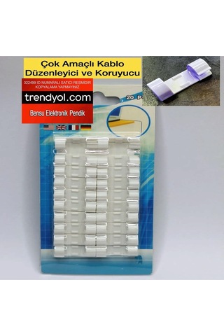 Kablo Sabitleyici 20 Adet Kablo Düzenleyici Kablo Klipsi Kablo Koruyucu Kablo Toplayıcı