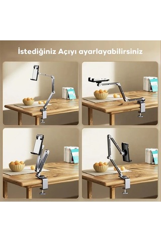 Ally 360 Dönebilen Katlanır Masaüstü Tablet Ve Telefon Tutucu- 5775 Gümüş