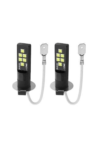 Fastbuy H3 Tipi 12led 6000-6500k Açık Araba Faro Lambası, 12v Dc, 50.000+ Saat Ömür, 2 Adet Paket