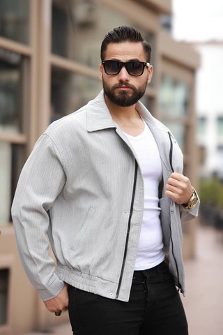 Unisex Yeni Sezon Kapitone Dolgulu Oversize Vintage A Gri Çzgl