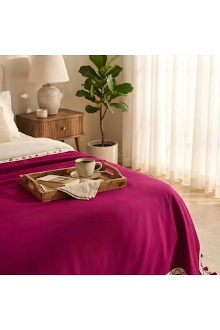 Çift Kişilik Yatak Örtüsü 240 X 260 Cm - Bordo Çok Renkli
