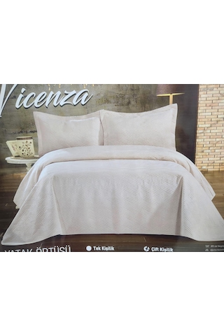 Taytüyü Nubuk Yatak Örtüsü Tek Kişilik Vicenza Kemik Çok Renkli