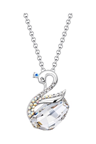 Monemel Seffaf Swarovski Taşlı Kuğu Kolye N0199b Gümüş - Rodyum