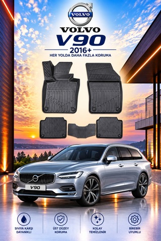 Volvo V90 2018 Model Aracınıza Özel Üretim Havuzlu Paspas Takımı A+ -mod-