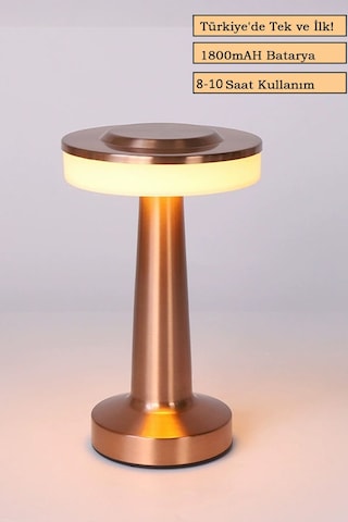 Rose Gold Renkli Dekoratif Dokunmatik Masa Lambası Şarjlı Dim Edilebilir Renkli