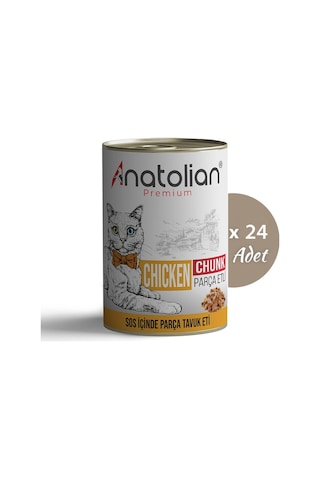 Anatolian Premium Tavuklu Parça Etli Yetişkin Kedi Konservesi 24 x 400 G