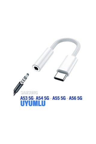 Samsung Uyumlu A53 A54 A55 A56 Type-c 3.5mm Çevirici Kulaklık Dönüştürücü