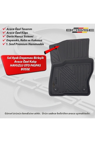 Ford Focus 3 Paspas Araca Özel SEDAN 2011 2014 BOSSE 3D Havuzlu Oto Paspas