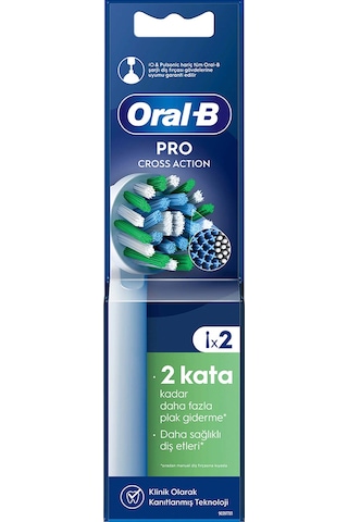 Oral-B Cross Action X-Filament Şarjlı Diş Fırçası Yedek Başlığı Beyaz 2'li