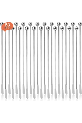 Maiyame Paslanmaz Çelik Çok Amaçlı Karıştırma Çubukları İle Pratik İçecek Hazırlama Gümüş